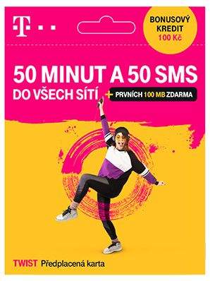 T-MOBILE CZECH REPUBLIC A.S. T-Mobile SIM Twist 50 MINUT A 50 SMS