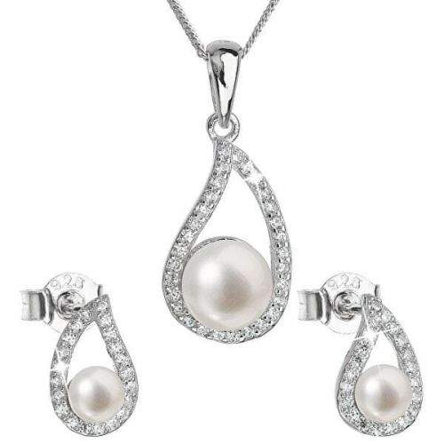 Evolution Group Luxusní stříbrná souprava s pravými perlami Pavona 29027.1 (náušnice, řetízek, přívěsek) stříbro 925/1000