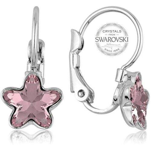 Levien Dívčí náušnice s růžovým krystalem STARBLOOM