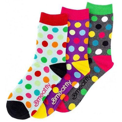 MEATFLY 3 PACK - ponožky Light Regular Dots socks S19 Multipack (Velikost 40-43)