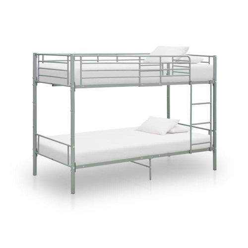 shumee Poschoďová postel šedá kov 90 x 200 cm