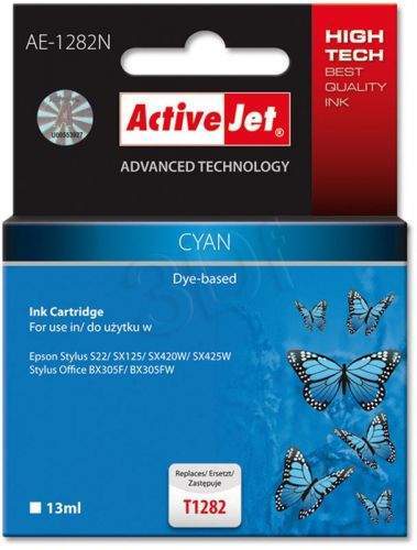 Action ActiveJet ink cartr. Eps T1282 Cyan S22/SX125/SX425 100% NEW AE-1282