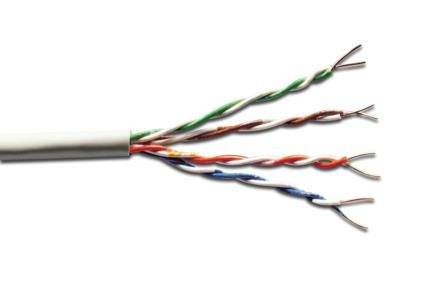 Digitus ASSNET100 CAT 5e U UTP instalační kabel, drát, délka 305M, Papírový Box, AWG 24/1, PVC barva šedá