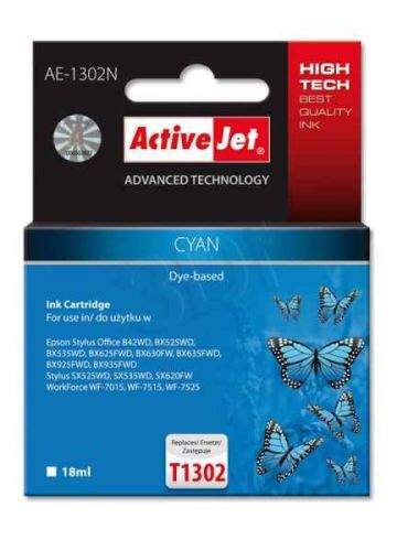 Action ActiveJet ink cartr. Eps T1302 Cyan 100% NEW - 18 ml AE-1302N
