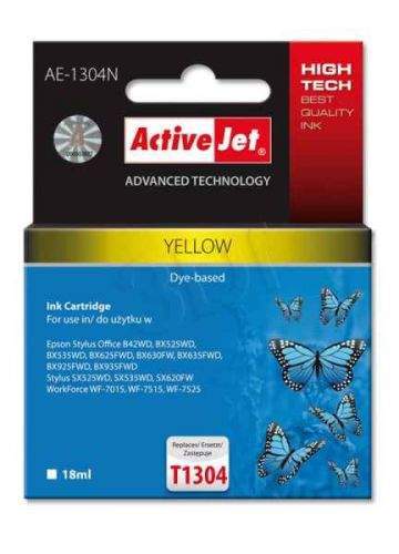 Action ActiveJet ink cartr. Eps T1304 Yellow 100% NEW - 18 ml AE-1304N