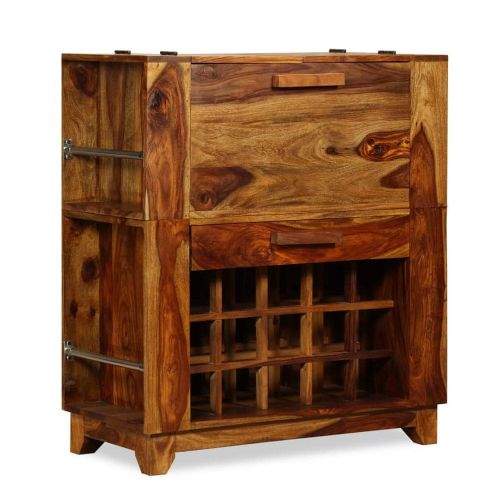 shumee Barová skříňka z masivního sheeshamového dřeva, 85x40x95 cm