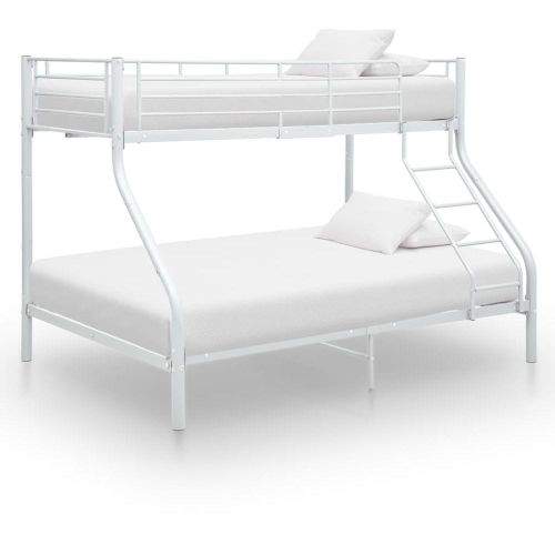 shumee Rám poschoďové postele bílý kov 140 x 200 / 90 x 200 cm