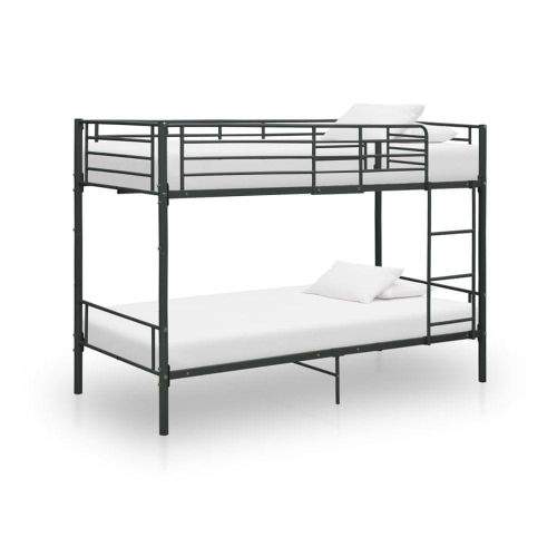 shumee Poschoďová postel černá kov 90 x 200 cm