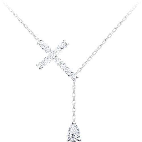 Preciosa Stříbrný náhrdelník Křížek Shiny Cross s kubickou zirkonií Preciosa 5301 00 stříbro 925/1000