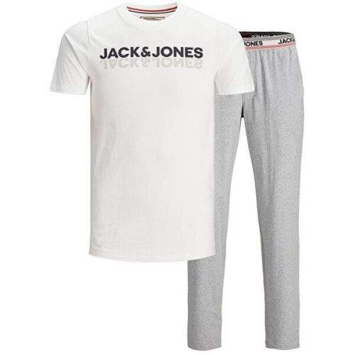 Jack&Jones Pánské pyžamo JACJONES LOUNGE SET 12184808 Light Grey Melange (Velikost XL)