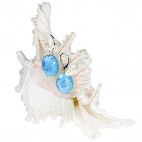 Lampglas Něžné náušnice Blue Lace z perel Lampglas s ryzím stříbrem EP4