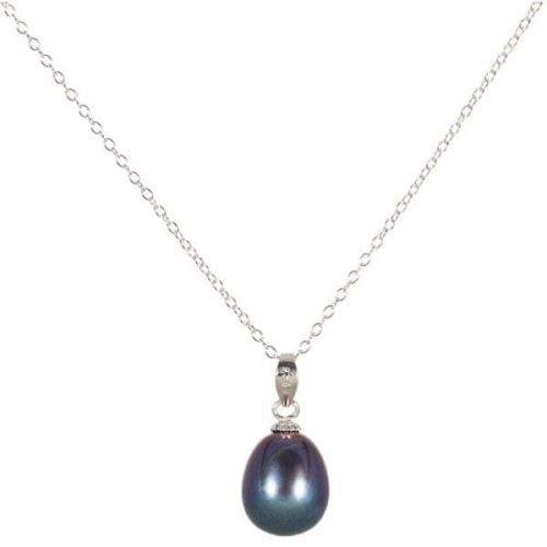 JwL Luxury Pearls Stříbrný náhrdelník s modrou perlou JL0438 (řetízek, přívěsek) (Délka 45 cm) stříbro 925/1000