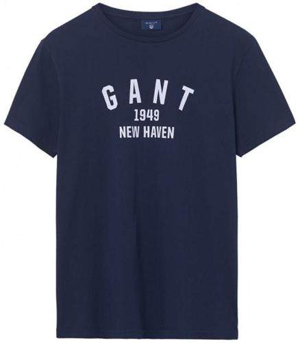 Gant Pánské tričko s bílým nápisem GANT Tmavě modrá M