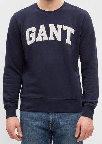 Gant Pánská mikina GANT s šedým nápisem Tmavě modrá S