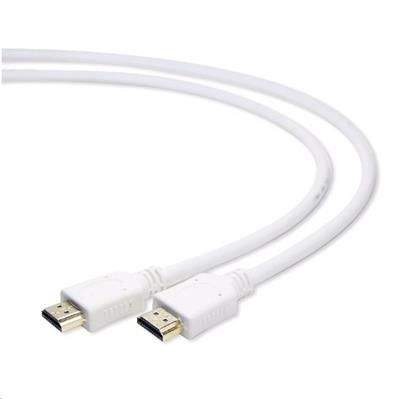 GEMBIRD Kabel CABLEXPERT HDMI-HDMI 3m, 2.0, M/M stíněný, zlacené kontakty, bílý
