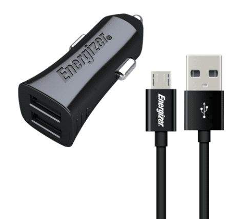 Energizer Nabíječka do auta 2x USB 3,4A s Micro-USB kabelem černý (DCA2CUMC3)