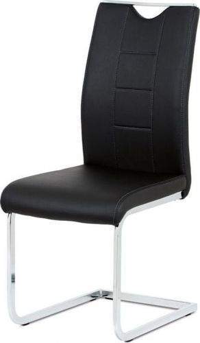 ART Jídelní židle černá koženka / chrom DCL-411 BK Art