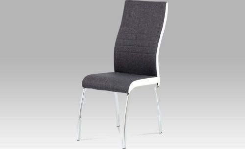 ART Jídelní židle šedá látka + bílá koženka / chrom DCL-433 GREY2 Art