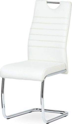 ART Jídelní židle koženka bílá / chrom DCL-418 WT Art