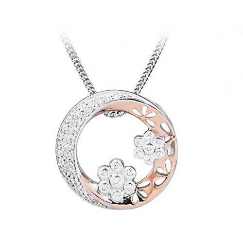 Silver Cat Romantický bicolor náhrdelník se zirkony SC431 stříbro 925/1000