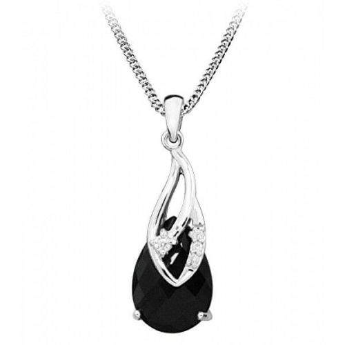 Silver Cat Elegantní náhrdelník s černým zirkonem SC387 stříbro 925/1000