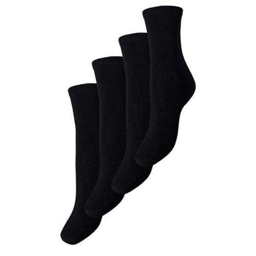 Pieces 4 PACK - dámské ponožky 17098332 Black (Velikost 36-38)