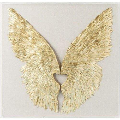 KARE Nástěnná dekorace Wings Gold 120×120 cm