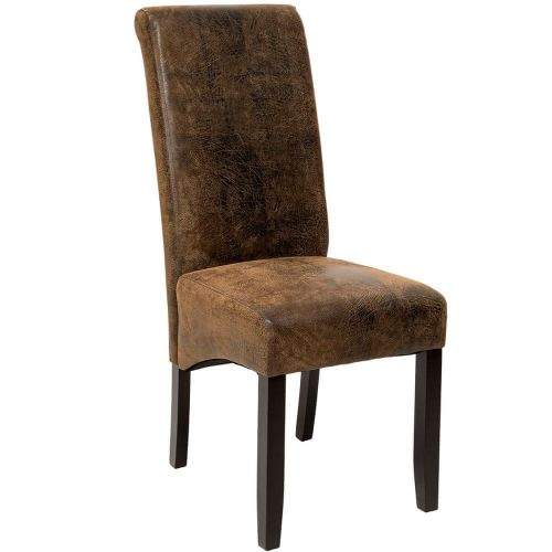 tectake Jídelní židle ergonomická, masivní dřevo - vintage hnědá