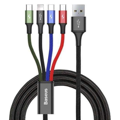 BASEUS Rapid 4in1 kabel USB - Lightning / USB-C / 2x Micro USB 3.5A 1.2m, černý