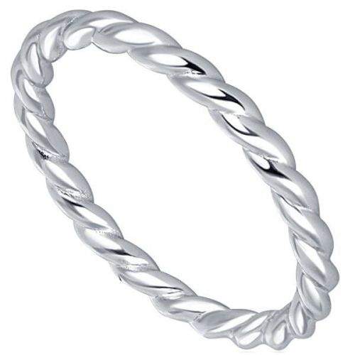 JVD Stříbrný minimalistický kroucený prsten SVLR0269XH200 (Obvod 52 mm) stříbro 925/1000