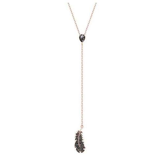 Swarovski Luxusní náhrdelník s černým peříčkem Naughty 5495299