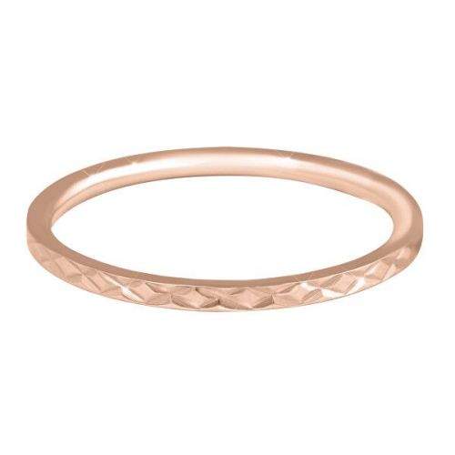 Troli Pozlacený minimalistický prsten z oceli s jemným vzorem Rose Gold (Obvod 52 mm)