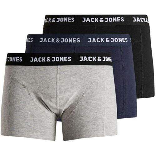 Jack&Jones 3 PACK - pánské boxerky JACANTHONY 12160750 Black - Blue nights - LGM (Velikost S)