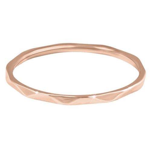 Troli Minimalistický pozlacený prsten s jemným designem Rose Gold (Obvod 52 mm)