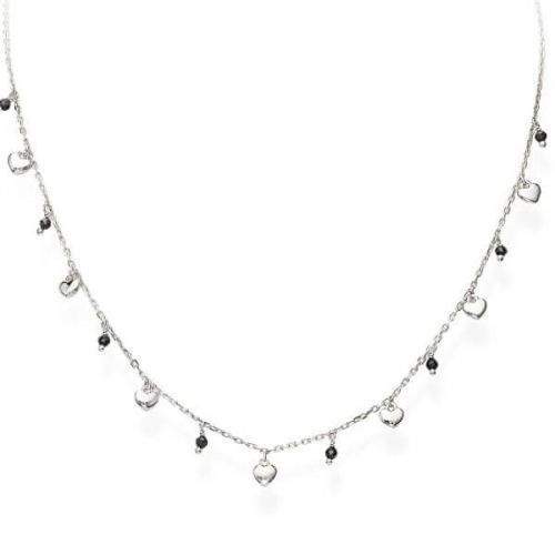 Amen Stříbrný náhrdelník s krystaly a srdíčky Candy Charm CLMICUBN stříbro 925/1000