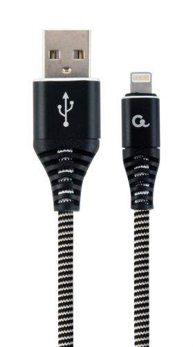 GEMBIRD Kabel CABLEXPERT USB 2.0 AM na Type-C kabel (AM/CM), 2m, opletený, černo-bílý, blister, PREMIUM QUALITY