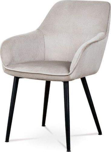 ART Jídelní a konferenční židle, potah lanýžová manšestrová látka, kovové nohy - černý lak AC-9980 LAN2 Art