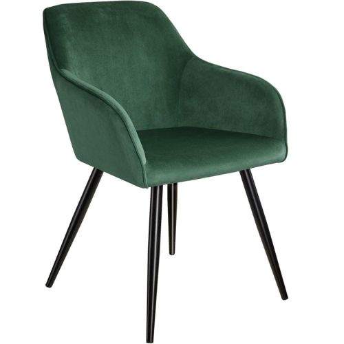 tectake Židle Marilyn v sametovém vzhledu - tmavě zelená/černá