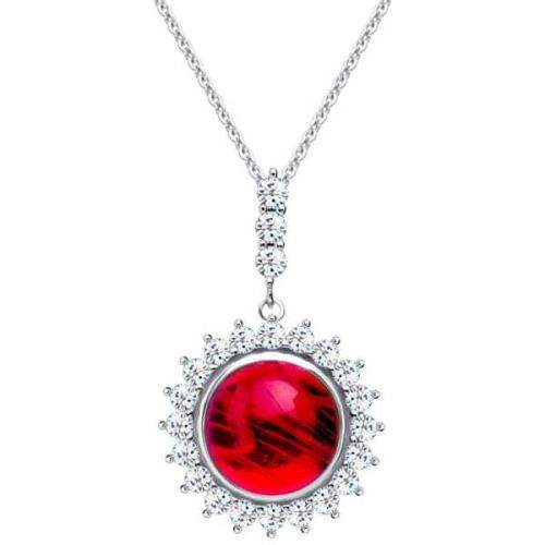 Preciosa Stříbrný náhrdelník Camellia 6106 63 (řetízek, přívěsek) stříbro 925/1000