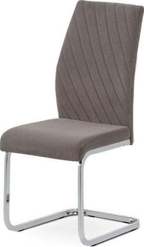 ART Jídelní židle, lanýžová sametová látka, kovová pohupová chromovaná podnož DCL-442 LAN4 Art