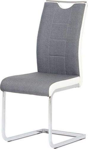 ART Jídelní židle chrom / šedá látka + bílá koženka DCL-410 GREY2 Art