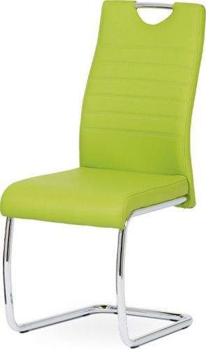 ART Jídelní židle koženka zelená / chrom DCL-418 LIM Art
