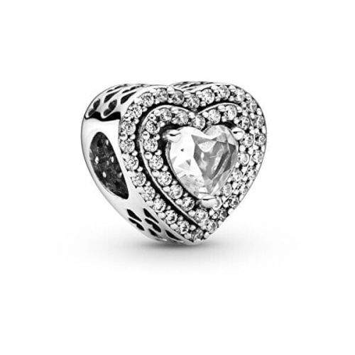 Pandora Třpytivý stříbrný korálek Srdce 799218C01 stříbro 925/1000