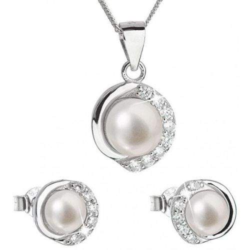 Evolution Group Luxusní stříbrná souprava s pravými perlami Pavona 29022.1 (náušnice, řetízek, přívěsek) stříbro 925/1000
