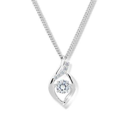 Modesi Nádherný náhrdelník s krystalem a zirkony M43066 (řetízek, přívěsek) stříbro 925/1000