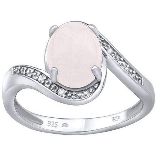 Silvego Stříbrný prsten s přírodním růženínem JST14809RO (Obvod 49 mm) stříbro 925/1000