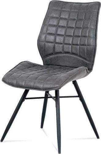 ART Jídelní židle, šedá látka vintage, kov černý mat HC-444 GREY3 Art