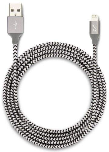 EPICO opletený Lightning kabel 1,8m - černá/bílá (MFi) 9915141300001