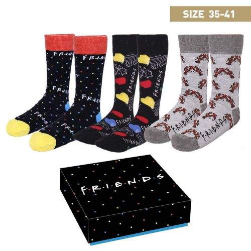 CurePink Pánské ponožky Friends|Přátelé: Set 3 kusů (velikost EU 35-41)
