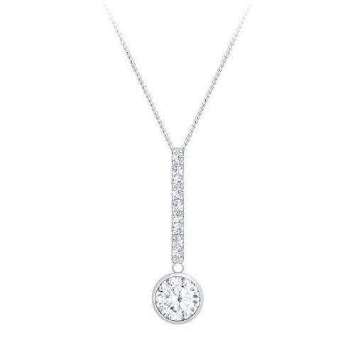 Preciosa Stříbrný náhrdelník s kubickou zirkonií Lucea 5296 00 (řetízek, přívěsek) stříbro 925/1000